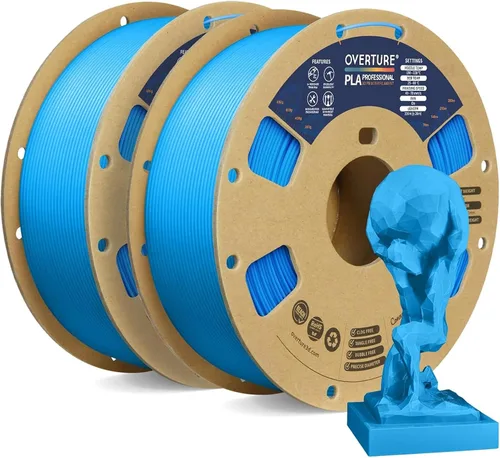 Vista 60 de Overture PLA Plus (PLA+) Filamento de 1/16 pulgadas, dureza mejorada con rollo PLA, con superficie de construcción 3D de 7.87 × 7.87 pulgadas, PLA