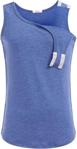 Vista 6 de Deyeek Camisetas sin mangas unisex con acceso completo a presión para hombres y mujeres, camisetas de recuperación de hombro para después