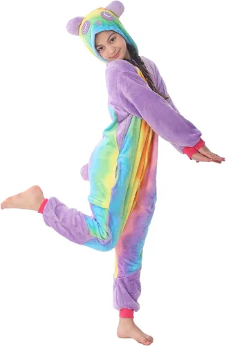 Vista 7 de Disfraz de franela para niños, disfraz de Halloween, Pascua, animales, cosplay para niñas y niños, una pieza