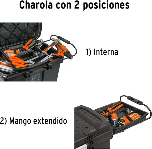 Vista 4 de Caja herramienta, plástico, 23 ', con ruedas