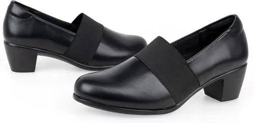 Vista 5 de VJH confort Zapatos de tacón para mujer, cómodos tacones gruesos elásticos de bloque bajo