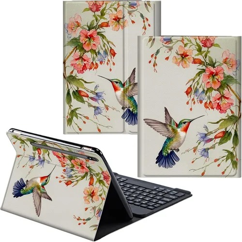 Vista 70 de Funda para Samsung Galaxy Tab S6 Lite 2022/2020 Teclado inalámbrico desmontable y cubierta de cuero PU Funda protectora para Samsung Galaxy Tab S6