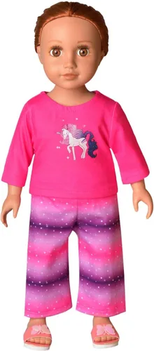 Vista 65 de QPANCY Conjunto de pijamas a juego para niñas y muñecas, pijamas de manga larga para otoño e invierno