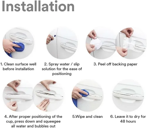 Vista 3 de EZAUTOWRAP - Película protectora 3M Scotchguard transparente para la manija de la puerta, protección contra rayones
