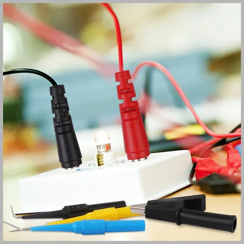 Vista 8 de HORUSDY Kit de 22 pines de sonda trasera, sondas de prueba eléctricas con cables de silicona de 5 colores para multímetro, diagnóstico de circuitos
