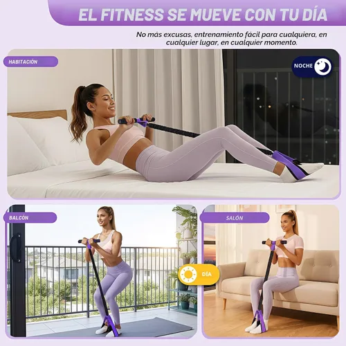 Vista 6 de Pedal Resistance Band with Handle Upgraded 55LBS Exercise Resistance Bands for Core, Abs, Legs, Glutes, Arms, Strength, Physical Therapy, Pilates