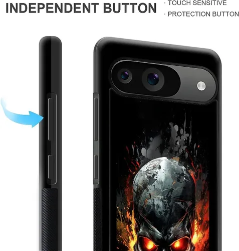 Vista 996 de Compatible con Google Pixel 4A 5G Mobile Case Creative Acrylic Panel trasero Silicona Protección Grip especialmente diseñado para Google Pixel 4A 5G