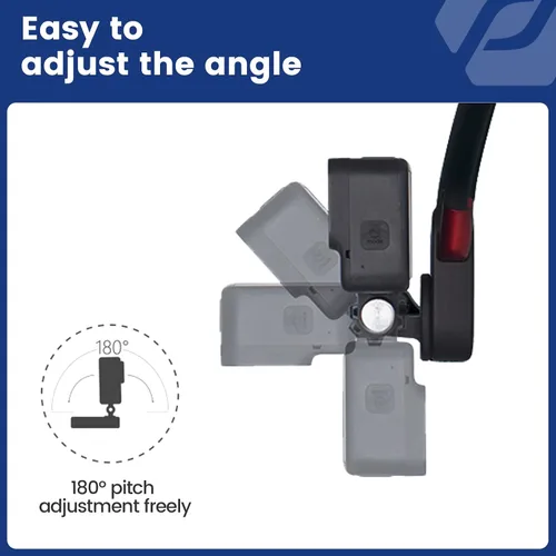 Vista 2 de Fotopro Soporte para selfie con clip para cuello POV, kit de montaje vertical, soporte de cuello de silicona flexible para teléfono con cámara