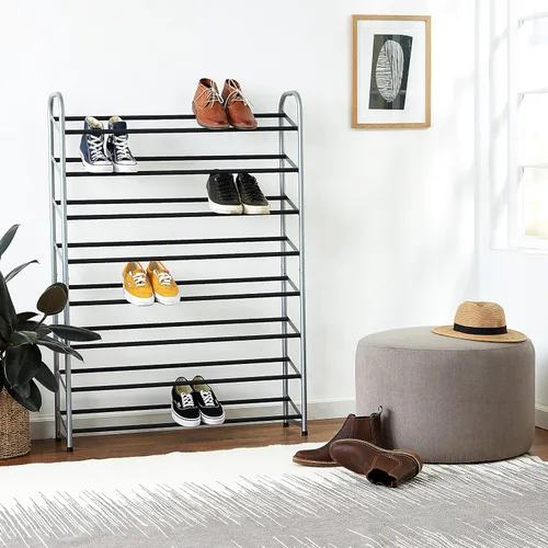 Vista 10 de Whitmor Torre de zapatos de 8 niveles, 40 pares, con estantes antideslizantes