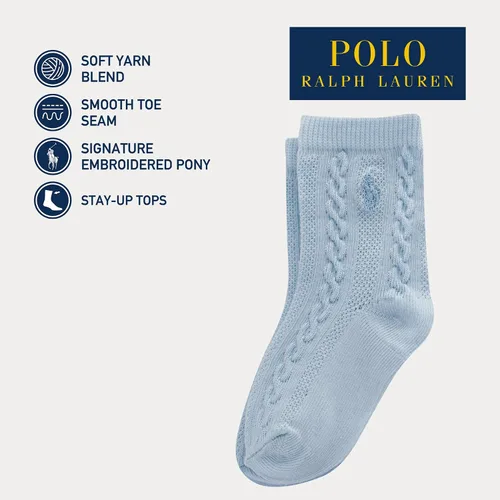 Vista 4 de Polo Baby Cable Texture Socks 3 Pair Pack