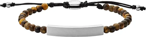 Vista 3 de Fossil - Pulsera de identificación de acero inoxidable chapado para hombre de regalo personalizada grabable