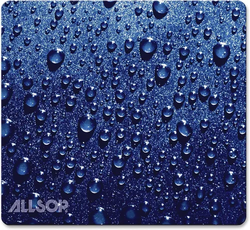 Vista 2 de Allsop Alfombrilla para mouse, gota de lluvia - azul (30182), 8.5 x 8