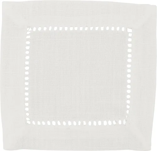 Vista 8 de SARO LIFESTYLE Servilleta de cóctel con borde cosido (juego de 12), negro, 6"x6