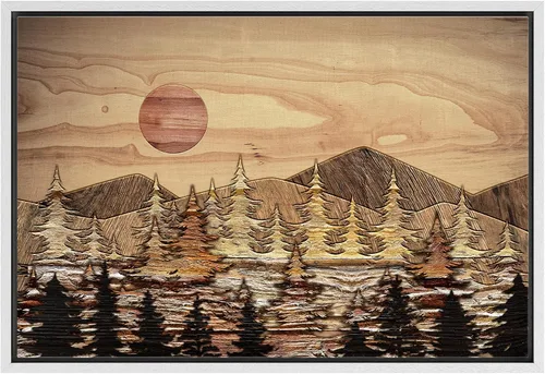 Vista 23 de IDEA4WALL Lienzo enmarcado para pared, decoración occidental, collage de polígonos de diamantes, paneles geométricos abstractos de madera, arte
