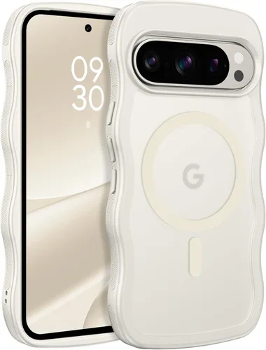 Vista 29 de BENTOBEN Funda magnética para Google Pixel 10, bonita funda rizada ondulada Pixel10 [compatible con MagSafe], antideslizante, a prueba de golpes