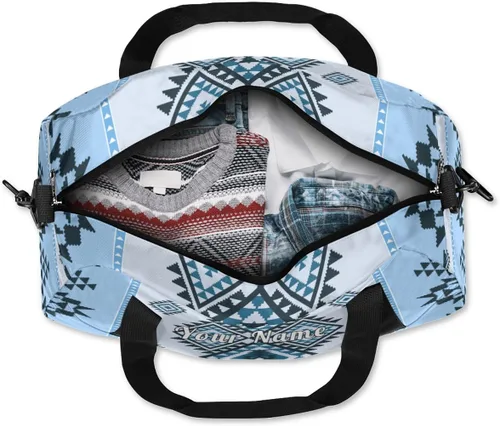Vista 7 de Bolsa de lona personalizada para niños, diseño étnico de damasco, bolsa de gimnasio deportiva personalizada para niños y niñas, bolsas de viaje
