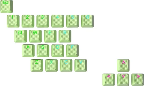 Vista 15 de Ranked Juego de teclas de goma Double Shot translúcido Perfil OEM para teclado mecánico para juegos (negro, 23 teclas)