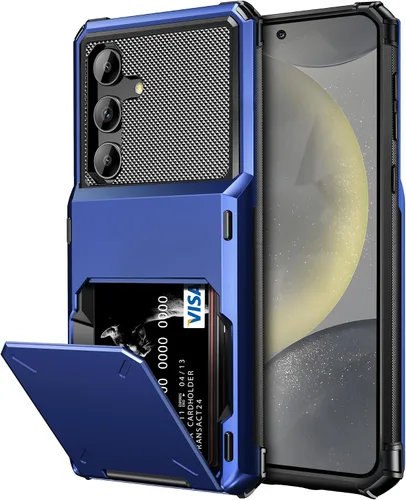 Vista 17 de Vofolen Funda tipo cartera para Samsung Galaxy S24 con soporte para tarjetas, funda protectora de doble capa de 4 tarjetas, resistente a prueba