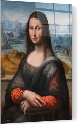 Vista 2 de Epic Art 'Mona Lisa Prado' de Leonardo Da Vinci, arte de pared de vidrio acrílico, 16"x24