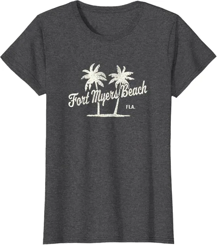 Vista 6 de Fort Myers Beach Florida Vintage 70s Palm Trees Graphic T-Shirt