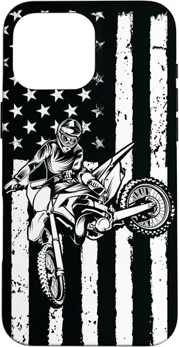 Vista 19 de Funda de motocross con bandera de Estados Unidos para iPhone 17