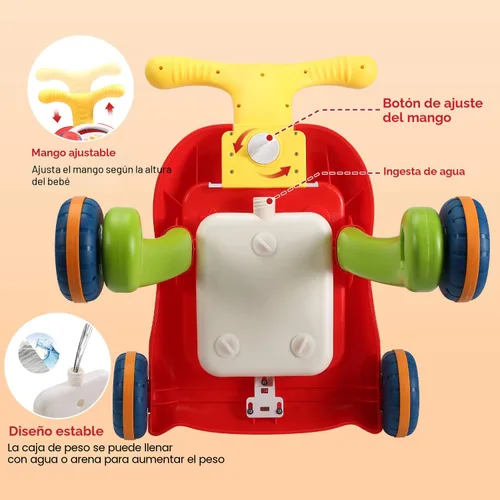 Vista 5 de CUTE STONE - Andador de aprendizaje de sentarse a pararse, andador para bebé 2 en 1, centro de actividades educativas tempranas para niños, panel