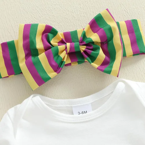 Vista 10 de Sasaerucure Conjunto de ropa de 2 piezas para bebé y niña pequeña con falda tutú a rayas