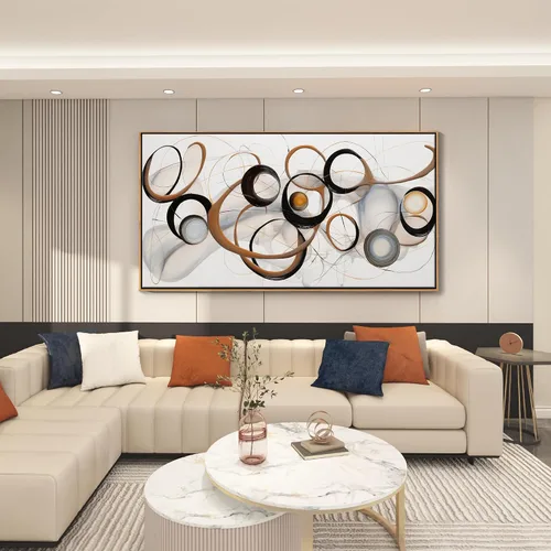 Vista 9 de AJAZIKO Arte de Pared de Vaca de las Tierras Altas - Decoración de Pared de Granja y Campo Rústico, Cuadros Grandes en Lienzo para Sala de Estar