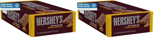 Vista 8 de Barras de chocolate con leche HERSHEY'S con almendras enteras, 1.45 oz (36 unidades)