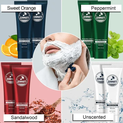 Vista 2 de Crema de afeitar para hombre, 8 piezas, juego de regalo de crema de afeitado de viaje, kit de crema de afeitar de lujo para hombre, regalo único