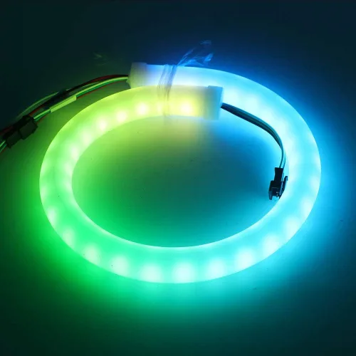 Vista 11 de Cuerda de luz LED RGB, píxel inteligente direccionable individualmente SK6812 60 LEDs/m, señal de neón, DC 5V impermeable, barra de letras flexible