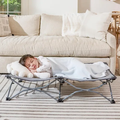 Vista 14 de Regalo My Cot - Cama portátil extralarga, incluye una sábana bajera, gris, 54 x 28 x 12 pulgadas, paquete de 1 unidad