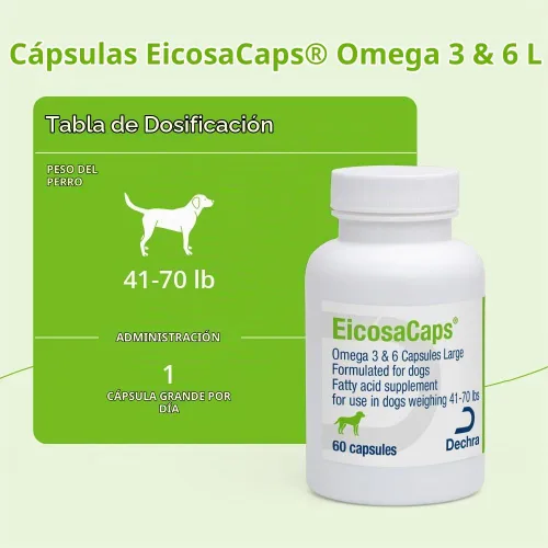 Vista 3 de Omega 3 y 6 cápsulas para perros, 60