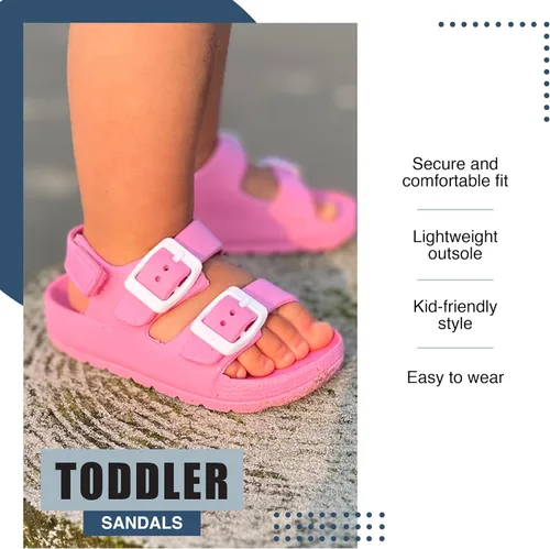Vista 5 de NORTY Toddler Sandals for Boys and Girls - Unisex Sandals for Kids - Toddler Summer Shoes With 2 Adjustable Buckle Straps