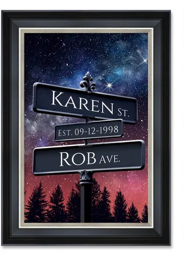 Vista 171 de IPIC - Personalized Framed Canvas with Custom Street Sign in Boston Personalized Street Signs with Names, Custom Canvas Print, Boston Sunset