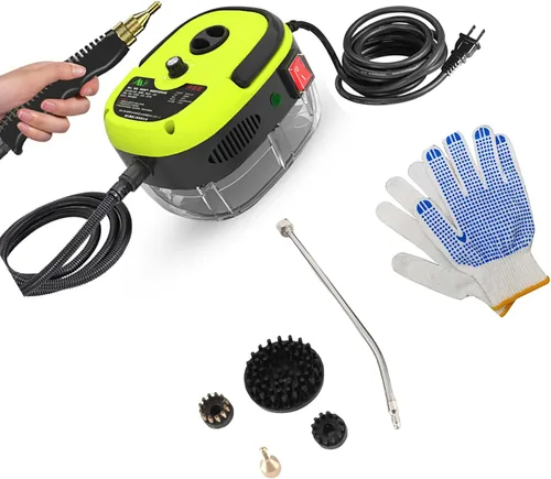 Vista 10 de Vapor presurizado a alta temperatura de 2500 W, limpiadores de vapor de mano para uso doméstico, máquina de limpieza de vapor portátil, Azul