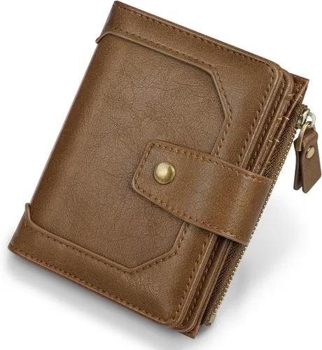 Vista 26 de Billeteras pequeñas Billetera vintage para mujer, beige y marrón, Vintage