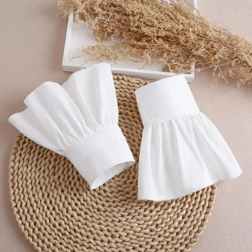Vista 4 de Elegtiskas Puños de encaje para mujer, mangas desmontables, pulseras para mujeres y niñas
