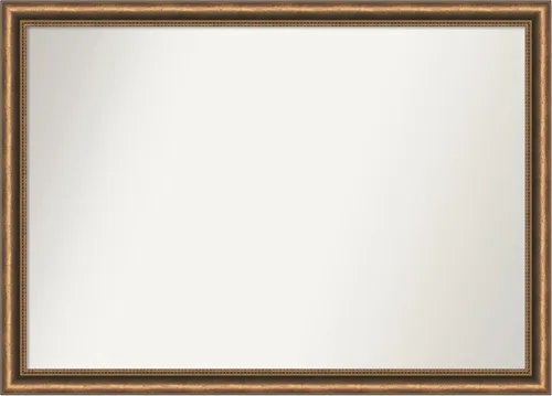 Vista 18 de Amanti Art Espejo de baño de bronce para sobre fregadero, 24 x 24 pulgadas, espejo de tocador cuadrado estrecho de bronce Manhattan, marco de madera