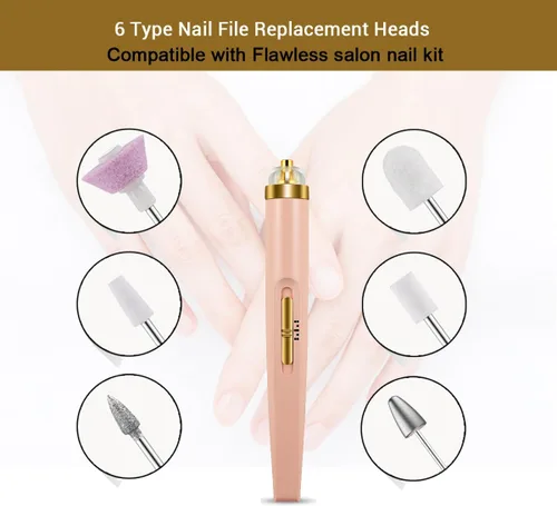 Vista 2 de 6 unidades de repuesto para limas de uñas compatibles con kit de uñas Finish Touch Flawless