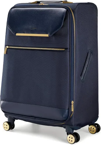 Vista 3 de Ted Baker Maleta Albany Softside para mujer colección de maletas Azul marinoflor y brillo Checked-Medium 25-Inch