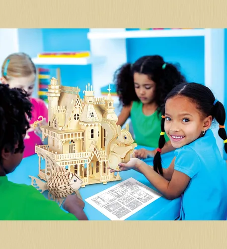 Vista 7 de Puzzled Rompecabezas 3D de madera de pez ángel, kit de modelo de construcción, divertido juguete de madera único y educativo, modelo de ensamblaje