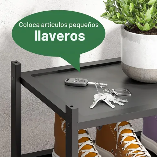 Vista 3 de kiplant Zapatero de bambú negro de 2 niveles, zapatero apilable de madera de bambú para armario, entrada y pasillo