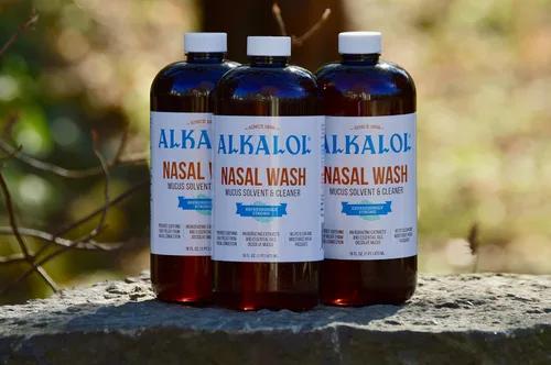 Vista 2 de Solución para lavado nasal de Alkalol, 3 unidades (16 onzas líquidas)
