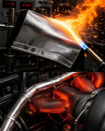Vista 4 de Funda protectora térmica de alambre aluminizado de 1/2 pulgada de diámetro interior x 3.3 pies, cubierta térmica de gancho y bucle dividido