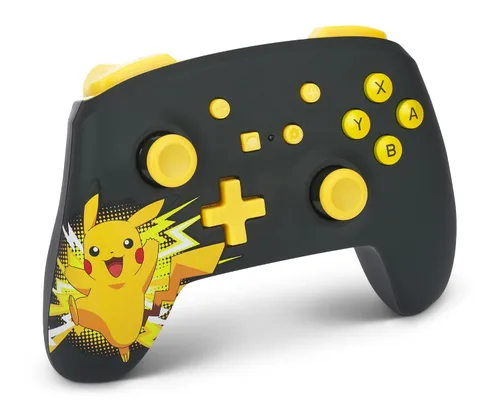 Vista 3 de PowerA Wireless Nintendo Switch Controller - Pikachu Ecstatic, AA Battery Powered (Battery Included), Nintendo Switch Pro Controller, Mappable