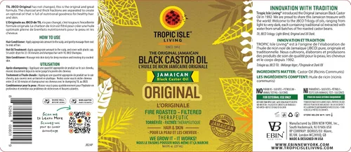 Vista 7 de Tropic Isle Living Aceite de Ricino Negro Jamaiquino 8oz - Para el Crecimiento del Cabello, Acondicionamiento de la Piel, Cejas y Pestañas, Cuidado