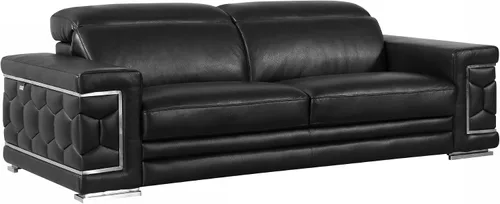 Vista 22 de Blackjack Furniture Usry - Sofá tapizado de piel italiana, color caqui