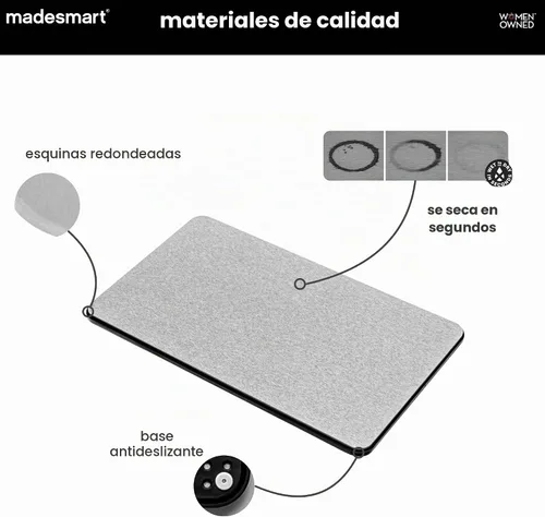 Vista 4 de madesmart Tapete para platos de piedra de secado de carbono