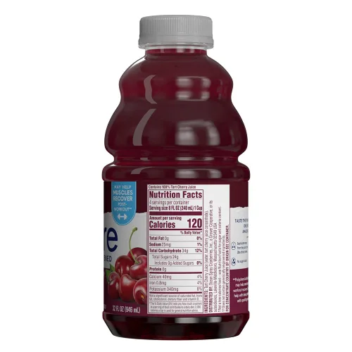 Vista 2 de Ocean Spray® Cereza ácida pura sin azúcar, 100% jugo de cereza ácida, botella de 32 onzas líquidas (paquete de 8)